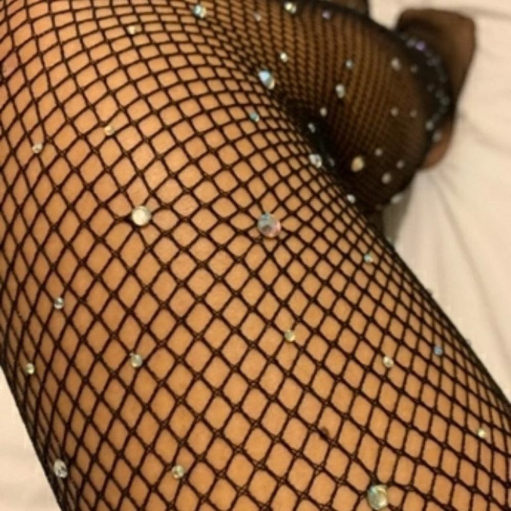 Rhinestone Detailed Mesh Tight nylons - Picture 5 of 8